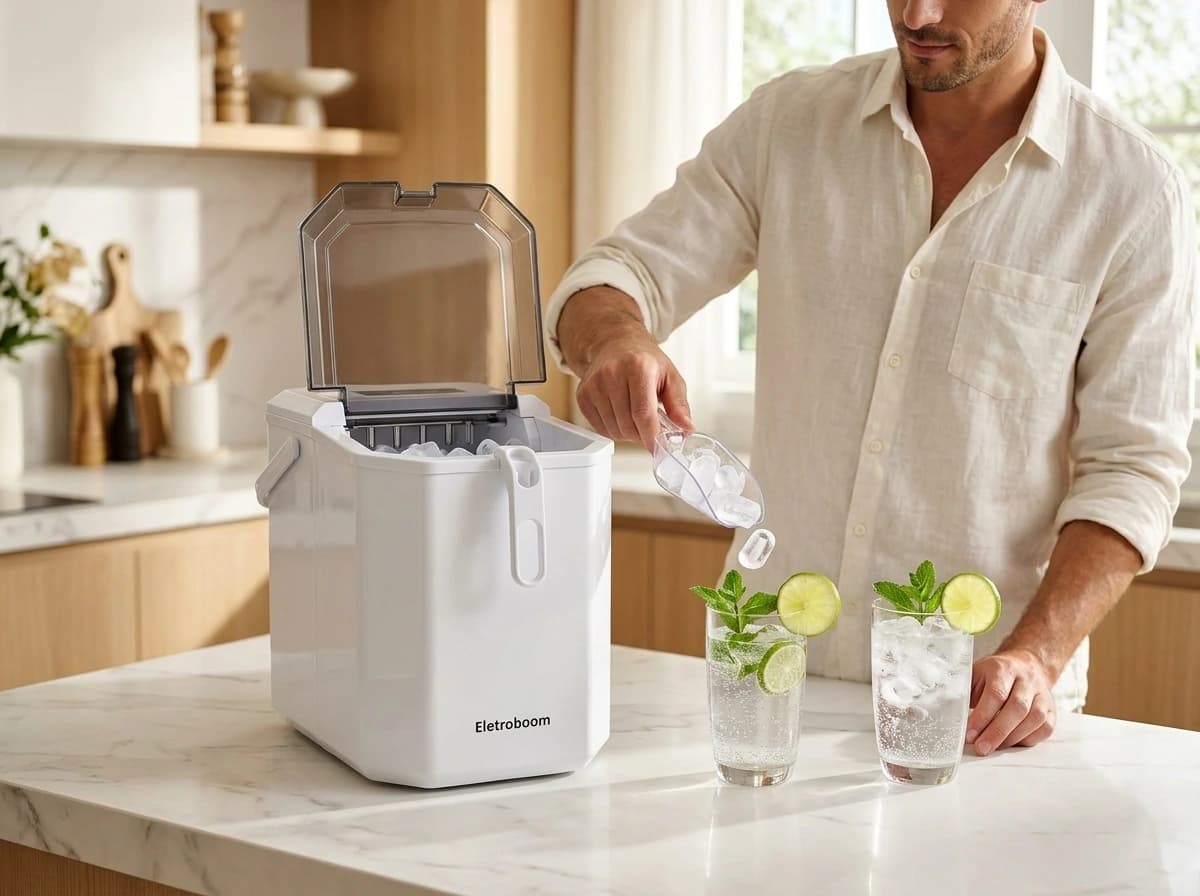 Máquina de Gelo Turbo Inox 12kg • Gelo em 6 Minutos